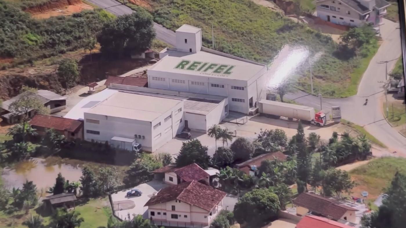 Vista aérea da fábrica Reiwiu em Brusque/SC